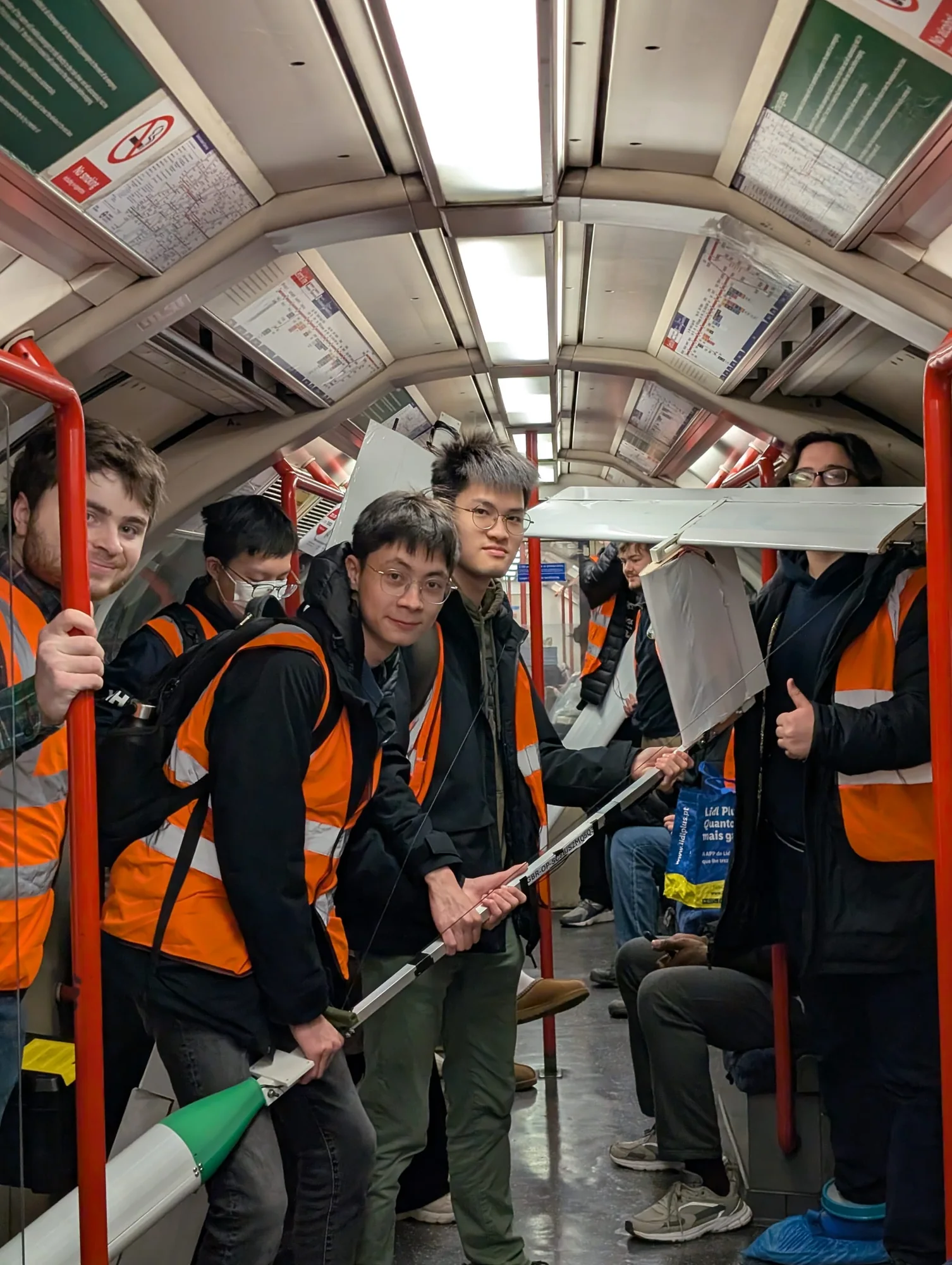 The ICAV SPI team transporting the demonstrator on the London Underground